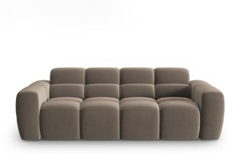 Micadoni Sofa Lisa 3-Sitzer Samtstoff Hellbraun