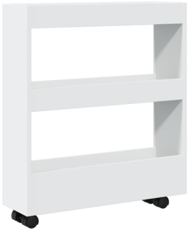 vidaXL Schmaler Aufbewahrungswagen 3 Etagen Weiß Holzwerkstoff 855241