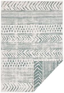In- & Outdoor Wendeteppich Biri Grün Creme - 80x350x0,5cm
