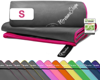 NirvanaShape Reisehandtuch Mikrofaser Handtuch, Badehandtuch, Reisehandtuch, Sporthandtuch, Ecktasche mit Reißverschluss, saugfähig, leicht, schnelltrocknend