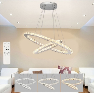 oyajia Deckenleuchte LED Kristall Deckenlampe Dimmbare, Moderne Pendelleuchte Oval Design, LED fest integriert, Höhenverstellbar Kronleuchter Lampe,für Wohnzimmer Schlafzimmer Hotel