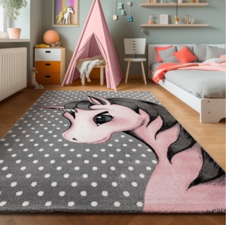 SIMPEX24 Teppich Einhorn Design, Läufer, Höhe: 11 mm, Kinderteppich Einhorn Design Baby Teppich Kinderzimmer Pflegeleicht