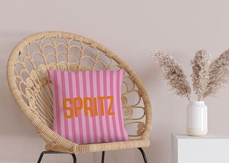 queence Dekokissen Spritz gestreift, Beidseitig bedruckte Kissenhülle, Kissen 40x40cm, inkl. Reißverschluss