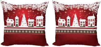 Abakuhaus Kissenbezüge Modern Accent Doppelseitiger Digitaldruck, (2 Stück), Weihnachten Winter-Thema-Baum