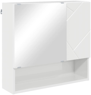 vidaXL Spiegelschrank Hochglanz-Weiß 59 x 17 x 55 cm Holzwerkstoff 883368