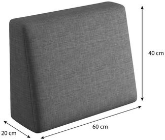 sunnypillow Rückenkissen Palettenkissen mit abnehmbarem Bezug Seitenkissen 60x40x20/10cm, Anthrazit