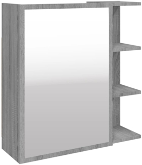 vidaXL Bad-Spiegelschrank Grau Sonoma 62,5x20,5x64 cm Holzwerkstoff 826352