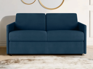 Schlafsofa 2-Sitzer CALIFE - Stoff - Marineblau - Liegefläche: 120 cm - Matratzenhöhe: 14 cm