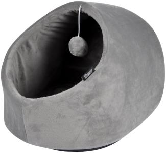 dynamic24 Haustier Katzen Nest Haus Bett Katzenhöhle Höhle Spielhöhle Schlafhöhle Ball, 35x38x26 cm, Grau