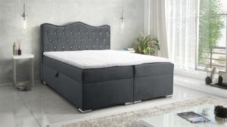 Boxspringbett Schlafzimmerbett SULTAN New in Stoff Velvet X Graphitgrau 220x200cm