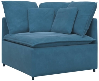 vidaXL Sofaelement Modulares Sofa Eckmodul mit Kissen Blau 100 cm