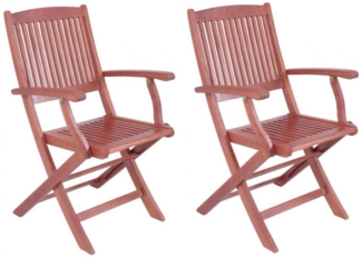 Gartensessel 2er Set Klappsessel mit Armlehne Eukalyptus geölt