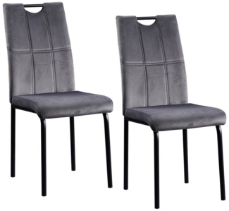 HTI-Living Esszimmerstuhl Stuhl Denton Velvet Grau (Set, 2 St), Esszimmerstuhl Samt