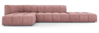 Micadoni Modulares Ecksofa Serena 5-Sitzer offene Seite, Strukturierter Stoff, Rosa, Links