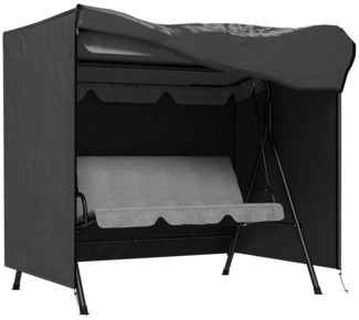 MC Star Gartenmöbel-Schutzhülle Hollywoodschaukel Abdeckung 3 Sitzer, Wasserabweisend Winterfest (UV-Beständig Abdeckplane, Abdeckhaube, Reißfest 420D Oxford Gewebe, 177x114x152cm Dunkelgrau)
