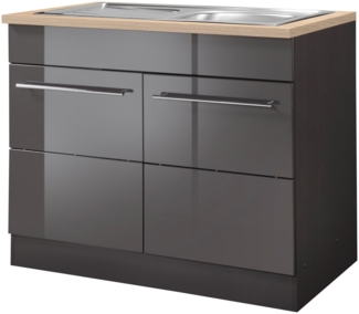 KOCHSTATION Spülenschrank KS-Wien Breite 100 cm, inkl. Einbauspüle