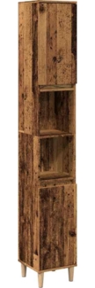 Badschrank, Badezimmerschrank Altholz-Optik 30 x 30 x 190 cm Holzwerkstoff