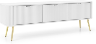 AX LIVING Kommode modern Dinley 104 cm Schwarz mit Eiche-Riffeloptik