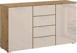 rauch Schubkastenkommode Sideboard Kommode Kombikommode KOLUNA mit Glasfront (Breite 120 cm), vier große Schubladen, mit insgesamt 4 Einlegeböden MADE IN GERMANY