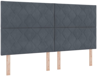 vidaXL Boxspringbett mit Matratze Dunkelgrau 180 x 200 cm Samt 3339915