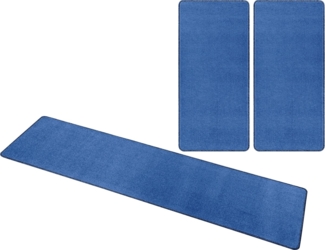 Bettumrandung Nasty Floor | Bettvorleger 3er Set - blau - 70x140/70x140/70x240 cm