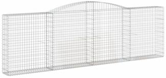 vidaXL Gabione mit Hochbogen 400x30x120/140 cm Verzinktes Eisen 153526