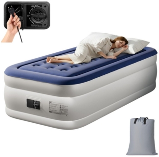 VINGLI Luftmatratze faltbare Campingmatratze mit Elektrischer Pumpe, Velours-Oberfläche, Luftbett Einzel/Doppel für Outdoor & Gäste, 204 kg/362 kg Tragkraft