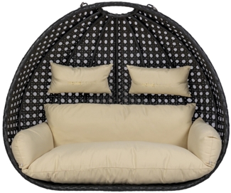 HOME DELUXE Polyrattan Hängesessel Kissen TWIN - Creme