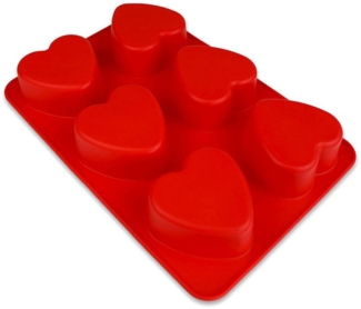 wisefood Backform Silikonform Herzen - rot 27 x 19 x 4cm - Silikon, (2-tlg)
