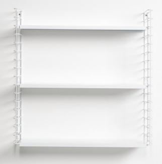 METALTEX 377603014 Bücherregal TOMADO mit 3 weißen Böden u. weißen Seiten / Hängeregal / TOMADO-Regalsystem