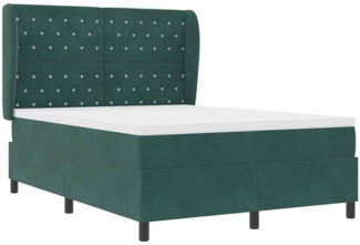 vidaXL Boxspringbett mit Matratze Dunkelgrün 140 x 190 cm Samt 3340871
