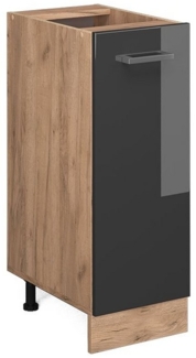 Vicco Küchenschrank Küchenzeile R-Line, Anthrazit Hochglanz, Apothekerschrank 30 cm, ohne AP