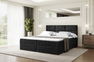 ALTDECOR Boxbett OHIO (Multipocket-Matratze H4, H3 Matratze Bonellfederung, Topper, Kopfteil)