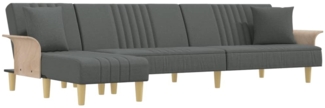 vidaXL Schlafsofa in L-Form Dunkelgrau 279x140x70 cm Stoff 3157239