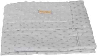 roba Babydecke 'Lil Planet' - 80 x 80 cm - Terry Dots - GOTS zertifiziert - Silbergrau
