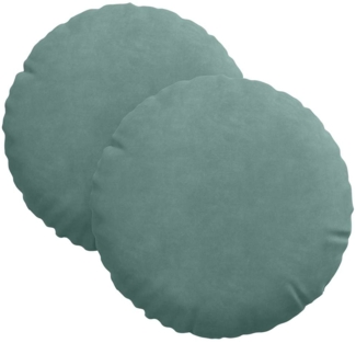 vidaXL Sitzkissen 2 Stück Meergrün Ø 30 x 13 cm Samt 42014110