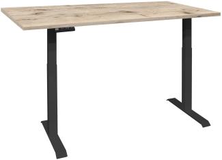 Schreibtisch höhenverstellbar elektrisch Editha 140x90 schwarz/sandeiche 14231-14090