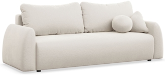 Selsey 'Nubelle' Sofa 3-Sitzer mit Schlaffunktion & Stauraum, Chenille, creme