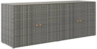 DOTMALL Gartenbox Gartenschrank Grau 198x55,5x80 cm Poly Rattan