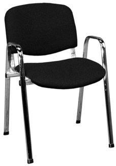 Besucherstuhl verchromt mit Armlehne Warteraumstühle Büromöbel stapelbar chrom/anthrazit 220235