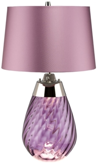 Elstead Lighting Lena Tischleuchte Small 2-Light Pflaume Nickel Stoffschirm lila 61cm