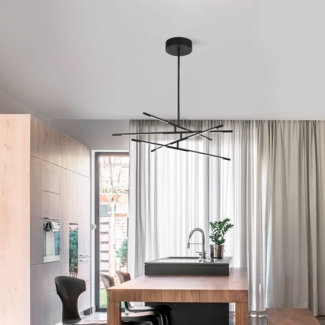 Nova Luce 9180780 RACCIO LED Pendelleuchte 8-flammig 3000K Schwarz dimmbar