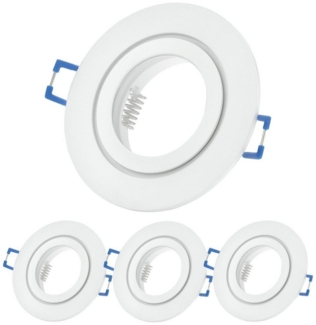 Sweet LED Deckenspot 4er Set IP44 Einbaustrahler GU10 Aluminium für Bad & Küche weiß matt, ohne Leuchtmittel, Einbauspots, Einbaurahmen, Deckenlampe