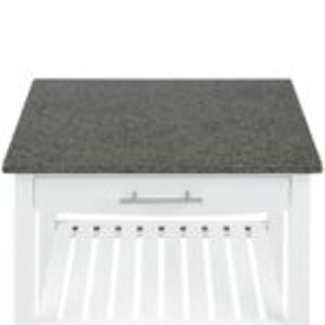 Tennessee Servierwagen Küchenwagen 4 Etagen Holz Granit mobil Schwarz