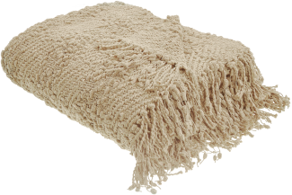 Kuscheldecke VELLA Baumwolle 150 x 200 cm Beige Kein Muster