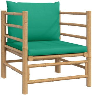 vidaXL Gartensessel mit Grünen Kissen Bambus 362296