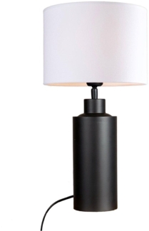 PR Home 4163203-FR01 Tischleuchte Solo Schwarz Matt Stoffschirm Weiß 55cm