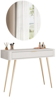 Lookway Schminktisch SCARLETT mit rundem LED-Spiegel (1x Konsolentische 1x Spiegel), Breite: 100 cm