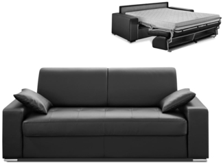 Schlafsofa 3-Sitzer EMIR - Schwarz - Liegefläche: 140 cm - Matratzenhöhe: 14 cm