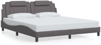 vidaXL Bettgestell "Viana" ohne Matratze Grau 180x200 cm Kunstleder 3208113